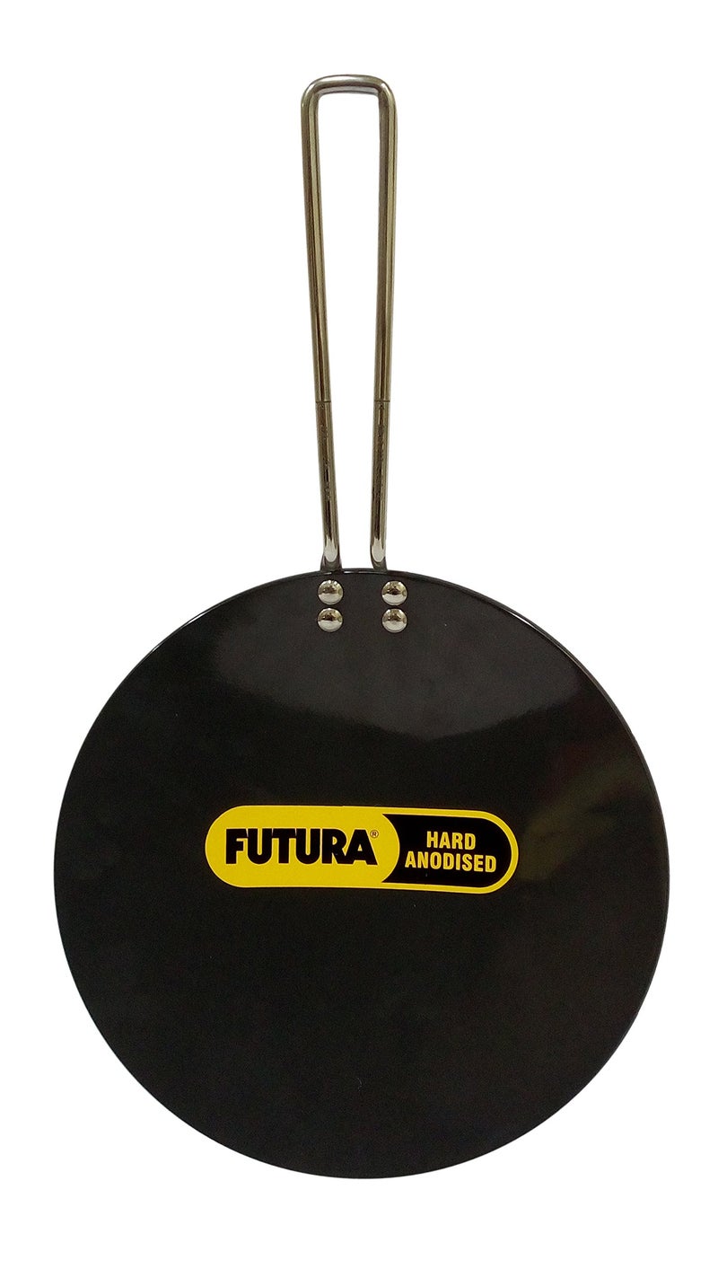 Hawkins Futura Hard Anodised Tava, Diameter 26 cm, Thickness 6.35 mm, Black (AT26X)