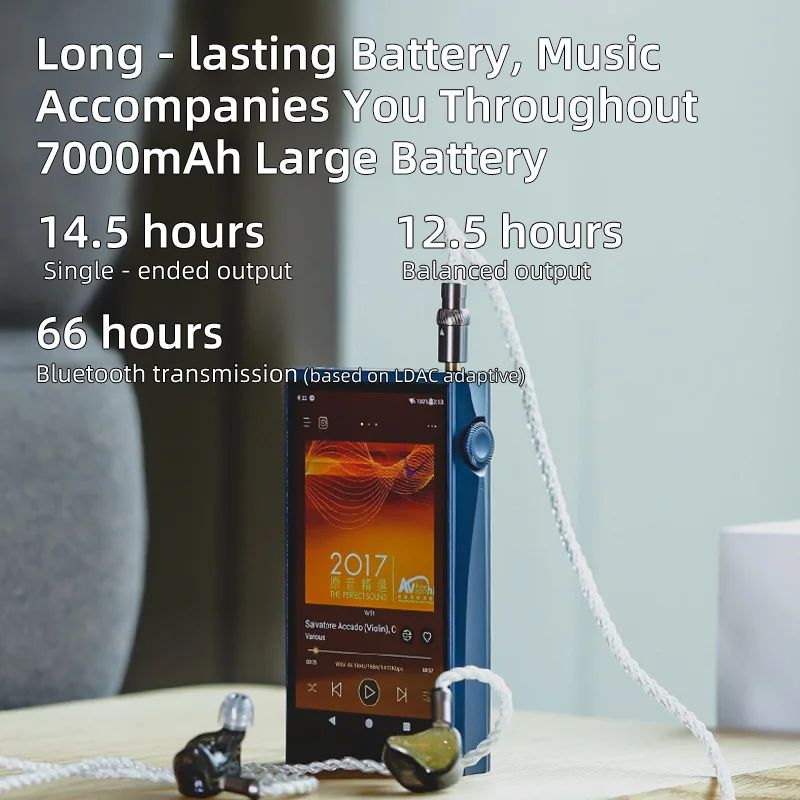 Shanling M7T Tube Portable HiFi Music Player Android MP3 Bluetooth Walkman DAC Ak4498ex Ak4191, Dark Brown - Image 3