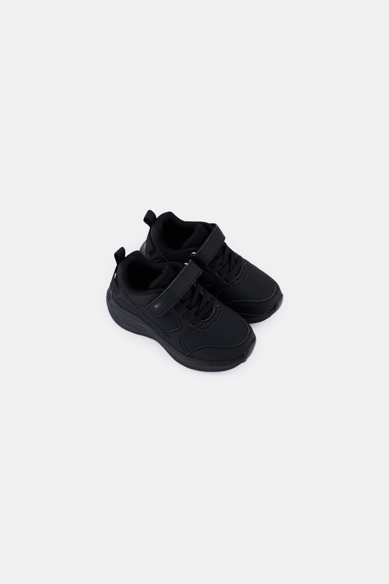 RBX Toddlers Girl Velcro Closure School Shoes, Black - Image 4