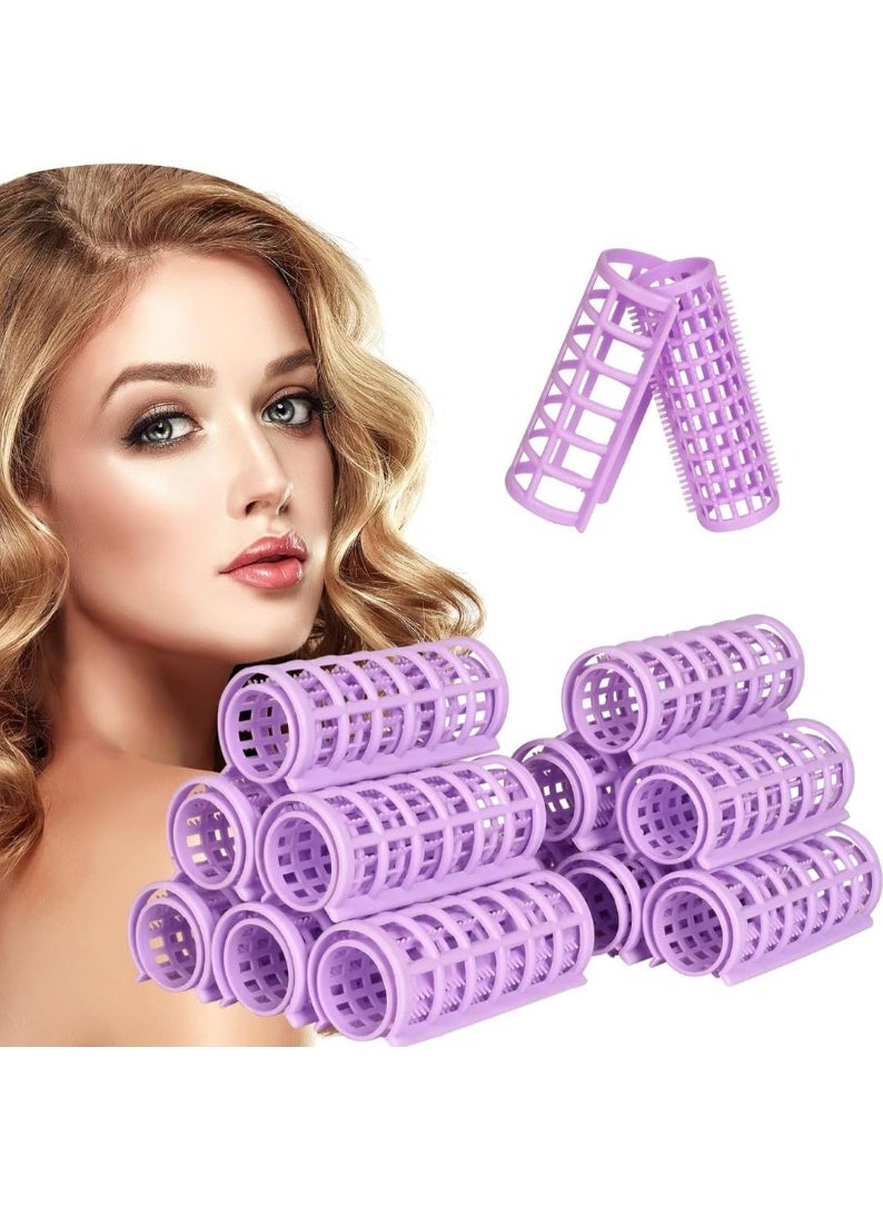 Hair Rollers, 10 Pcs Plastic Snap on Hair Rollers Curlers for Hairdressing Styling Hair Salo - Image 1