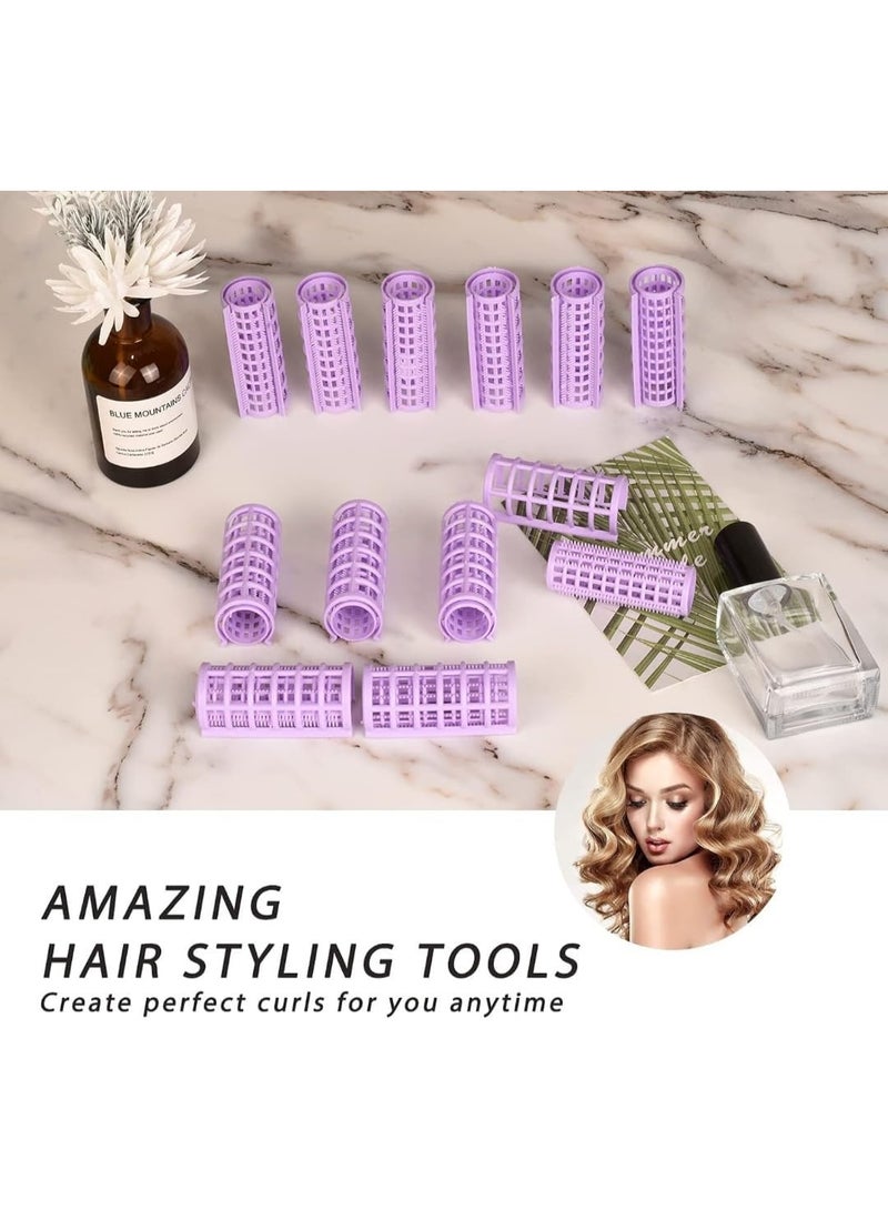 Hair Rollers, 10 Pcs Plastic Snap on Hair Rollers Curlers for Hairdressing Styling Hair Salo - Image 2