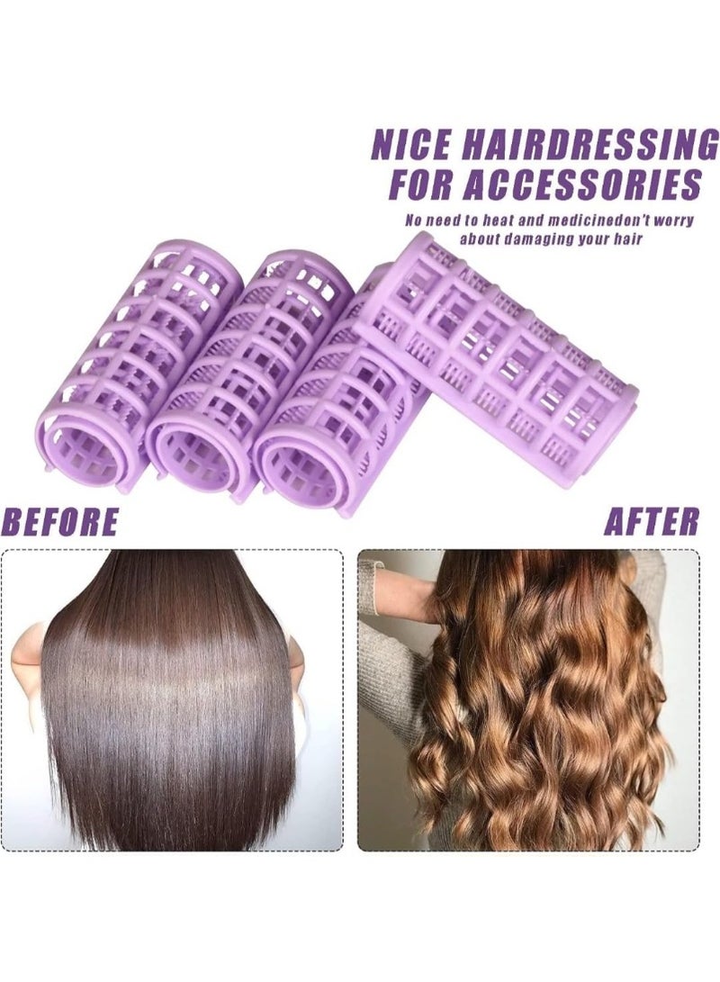 Hair Rollers, 10 Pcs Plastic Snap on Hair Rollers Curlers for Hairdressing Styling Hair Salo - Image 3