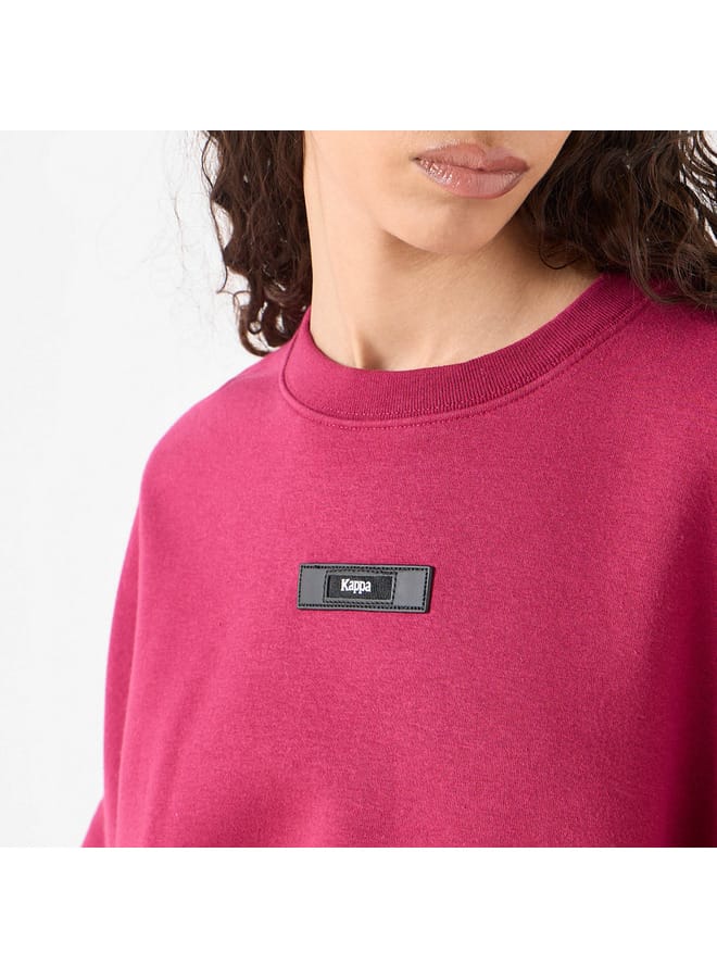 Kappa Kappa Logo Applique Sweatshirt with Long Sleeves and Crew Neck  - Image 4