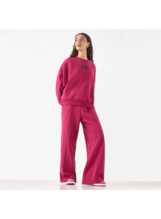 Kappa Kappa Logo Applique Sweatshirt with Long Sleeves and Crew Neck  - Image 2