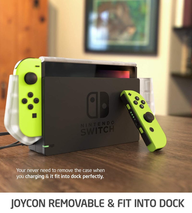 Mumba Dockable Case for Nintendo Switch (2017 Release), [Blade Series] TPU Grip Protective Cover Case Compatible with Nintendo Switch Console and Joy-Con Controller (Clear) - Image 3