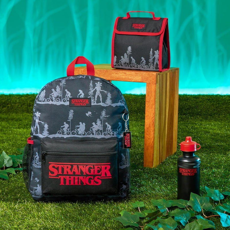 Stranger Things Backpack Kids Teenager School Backpack Set with Water Bottle Key Ring Lunch Bag School Leisure - Image 2
