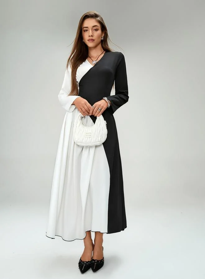 Take Two Take Two Color Block Long Sleeve Maxi Dress