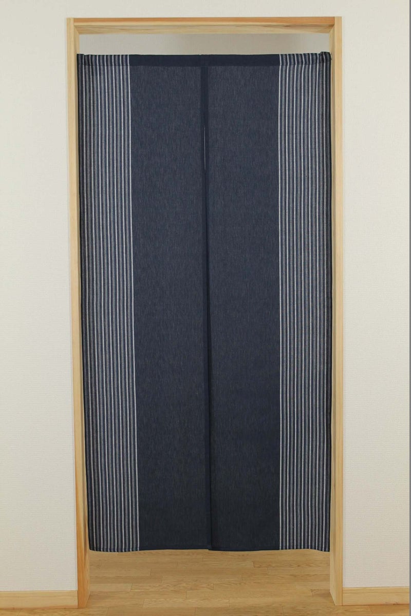 NARUMI é¸£æµ· Narumi Vertical Stripe Navy Blue Cotton Cloth Japanese Noren Long Type Curtain Tapestry,170 x 85 cm - Image 2