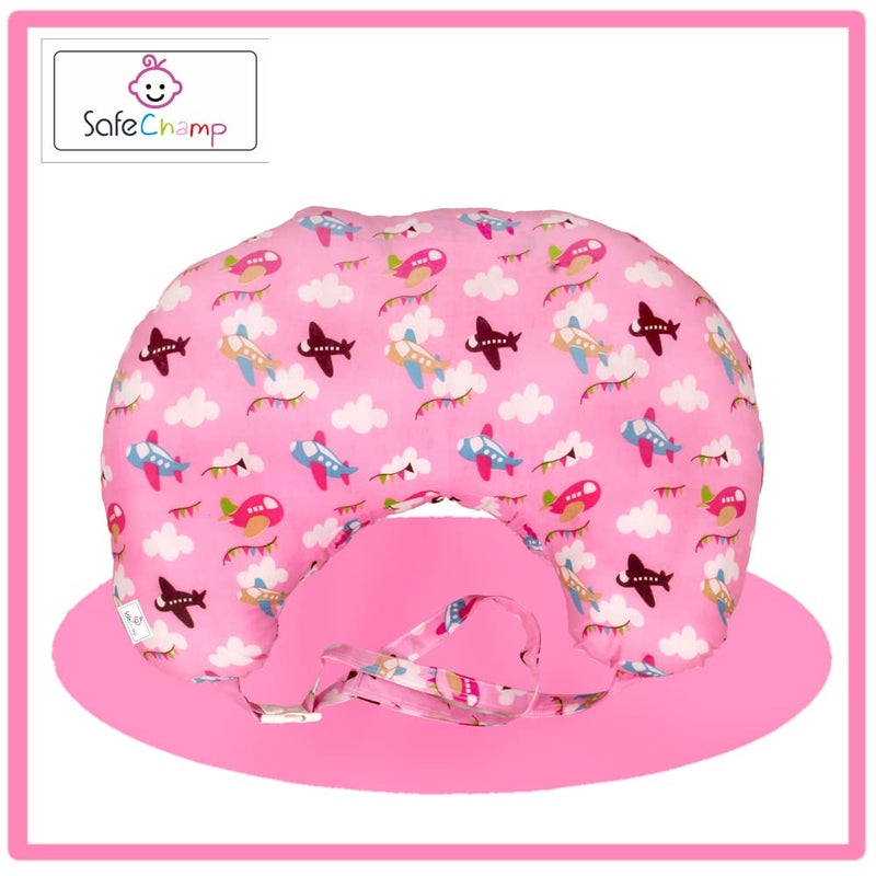 SafeChamp Skyler Baby 4 Piece Bedding Set with Pillow and Bolsters Sleeping Bag and Bedding Set and Feeding Pillow Combo (Pack - 4) (Pink) - Image 5