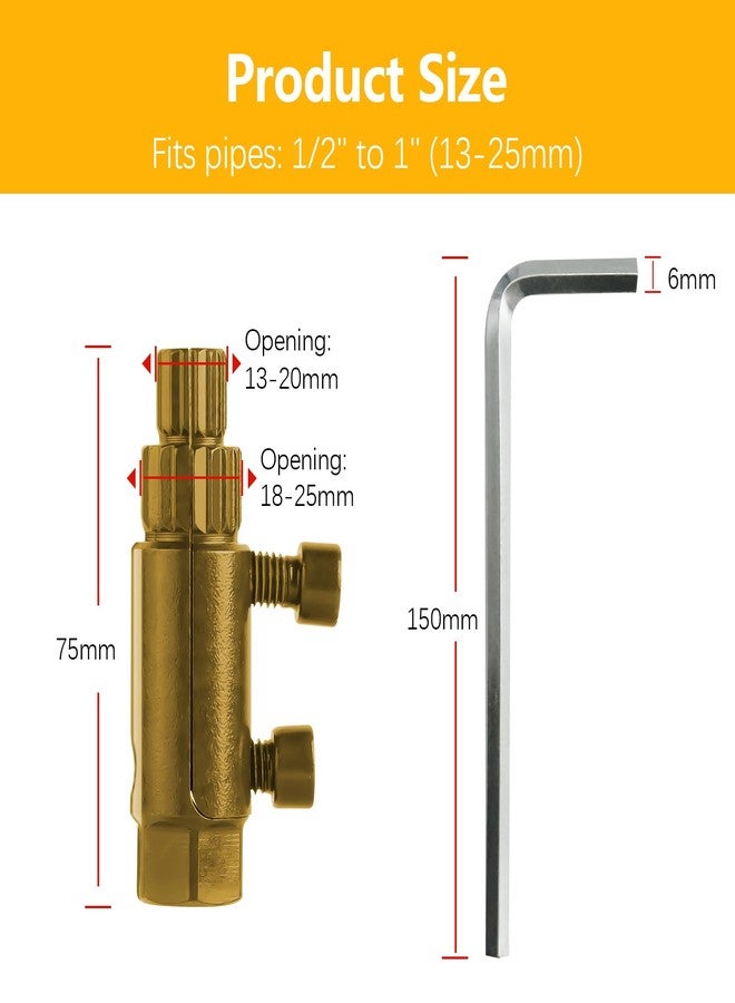 UwinVwin Broken Pipe & Valve Thread Extractor - Heavy-Duty Faucet Removal Tool for 1/2”, 3/4”, 1” Pipes, Stripped Screws & Damaged Bolts (Gold) - Image 2
