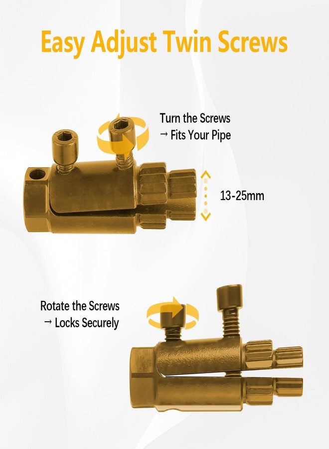 UwinVwin Broken Pipe & Valve Thread Extractor - Heavy-Duty Faucet Removal Tool for 1/2”, 3/4”, 1” Pipes, Stripped Screws & Damaged Bolts (Gold) - Image 4