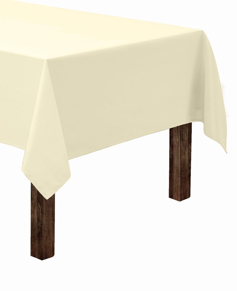 Gee Di Moda Rectangle Tablecloth - 60 x 126 Inch Ivory Table Cloth for 8 Foot Rectangle Table - Heavy Duty Washable Fabric - for 8 Ft Buffet Table  Holiday Party  Dinner  Wedding & Baby Shower - Image 1