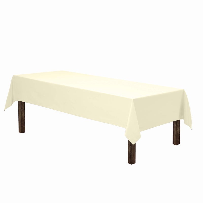 Gee Di Moda Rectangle Tablecloth - 60 x 126 Inch Ivory Table Cloth for 8 Foot Rectangle Table - Heavy Duty Washable Fabric - for 8 Ft Buffet Table  Holiday Party  Dinner  Wedding & Baby Shower - Image 2
