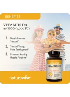 NatureWise Vitamin D3 1000Iu (25 Mcg) Healthy Muscle Function, And Immune Support, Non-Gmo, Gluten Free In Cold-Pressed Olive Oil, Packaging Vary (Mini Softgel), 360 Count  - Image 2