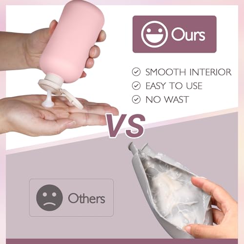 ASEVAT 10 oz Plastic Leak Proof Travel Bottles for Toiletries, Plastic Travel Size Containers, Shampoo and Conditioner Bottles Refillable Squeeze Bottle for Lotion, Body Wash (3Pcs) - Image 3