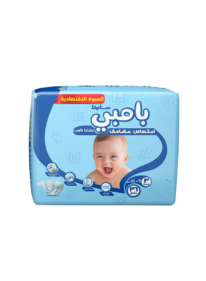 Sanita Bambi Size 3, Medium, 6-11 Kg, Value Pack, 36 Diapers - Image 4
