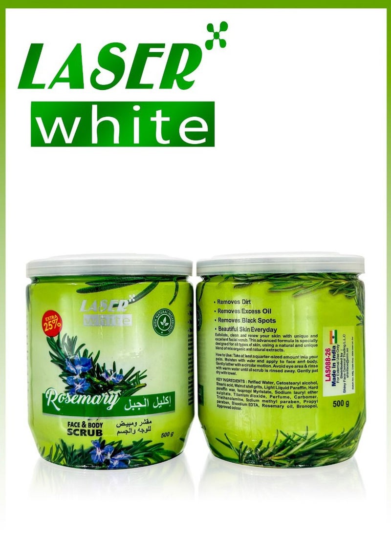 ليزر وايت كريم تقشير وتنظيف الجسم والوجه بالروزماري  500 جرام - Image 1