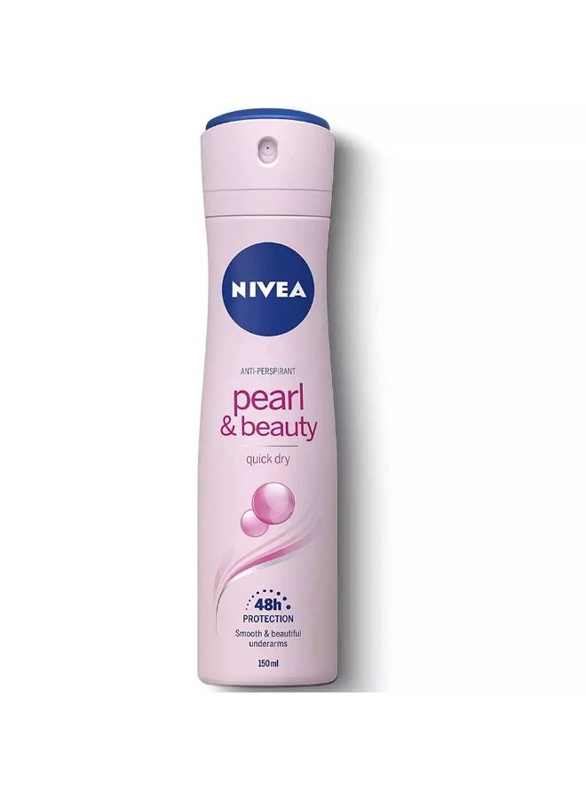Nivea بخاخ نيفيا للؤلؤ والجمال، مزيل العرق للنساء، مستخلصات اللؤلؤ، بخاخ 150 مل - Image 1