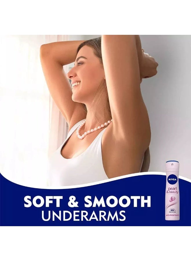 Nivea بخاخ نيفيا للؤلؤ والجمال، مزيل العرق للنساء، مستخلصات اللؤلؤ، بخاخ 150 مل - Image 3