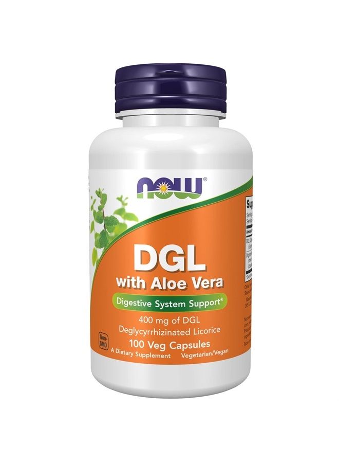 now Supplements, DGL with Aloe Vera (Deglycyrrhizinated Licorice) Dietary Supplement, 100 Veg Capsules - Image 1