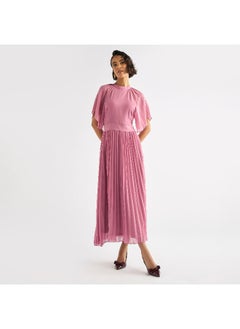 FAV Pleated Maxi Dress with Ruffle Sleeves  - Image 3