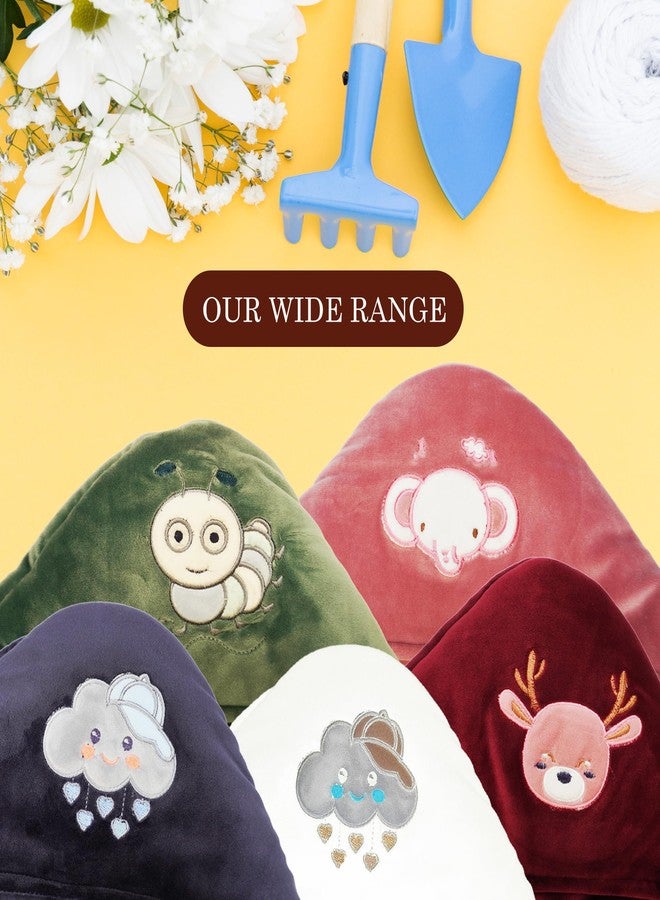 aRIC Baby Hooded Blanket, Shearing Velvet with Cute Design, Plush Winter Wrap (Blue) - Image 4