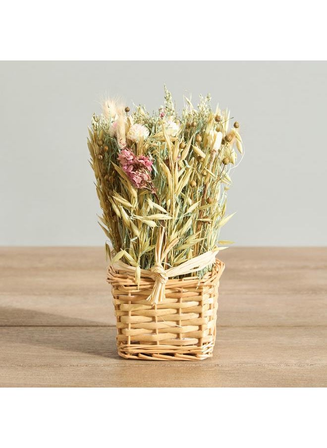Home Box Flower Arrangement In Bamboo Basket 15 Cm  - Image 1