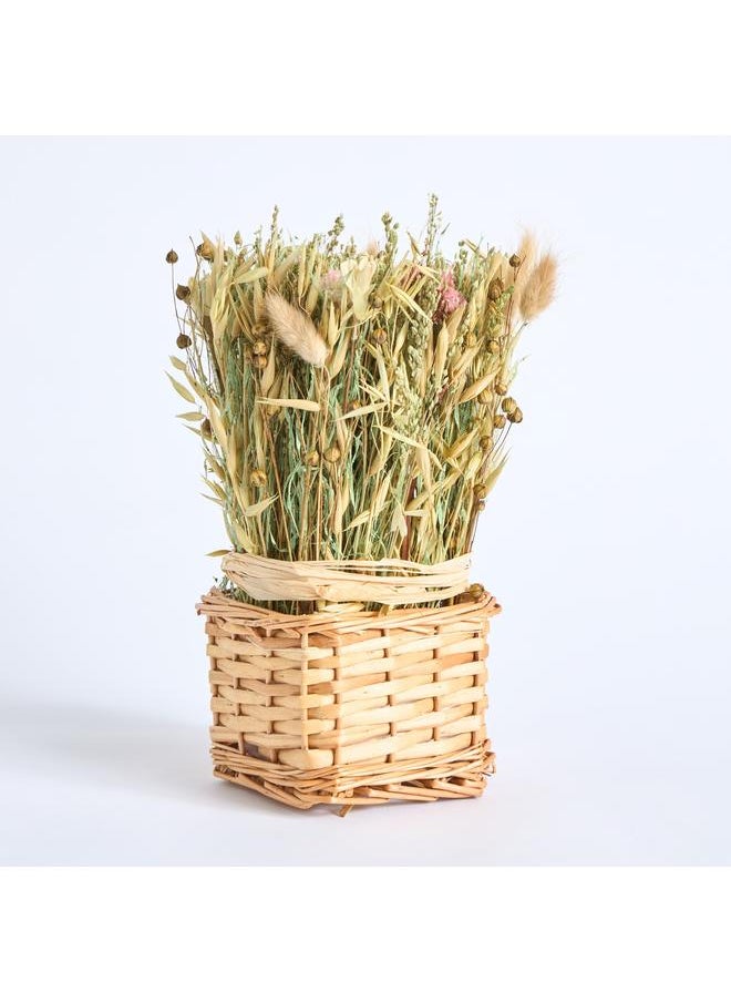 Home Box Flower Arrangement In Bamboo Basket 15 Cm  - Image 4