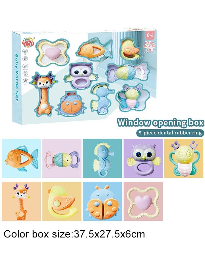 9PCS Baby Teething Set,Baby Teether, Baby Teething Toys,Chew Toy Soft Silicone Baby Teething Set,Safe Smoothened Edges,Boilable Baby Teethers Massage Set for Newborn Infant, 100% Bpa-Free Teether Set for Boys and Girls,New Candy Color Silicone Baby Teether,Infant Soothing Pain Relief for Baby - Image 2