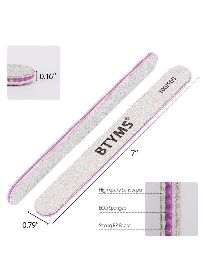 BTYMS 25Pcs Nail Files 100/180 Grit Double Sided Emery Board Nail Buffering Files for Acrylic and Natural Nails - Image 2