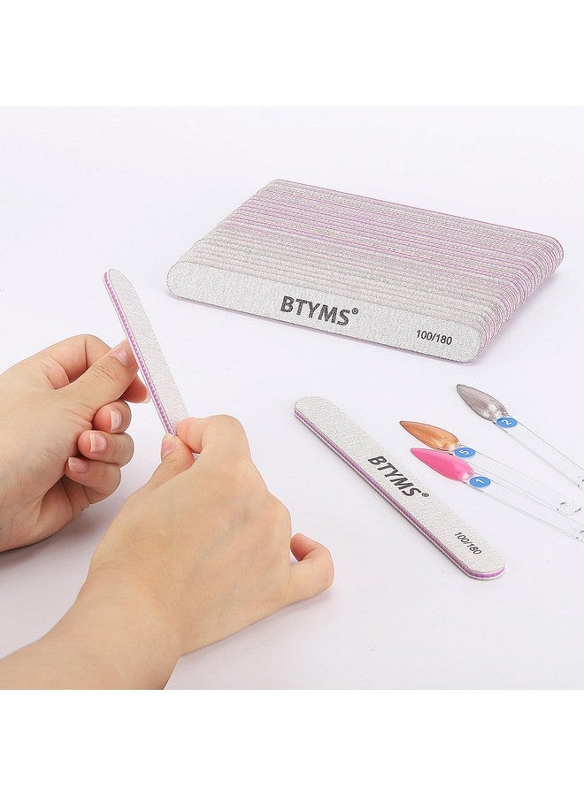 BTYMS 25Pcs Nail Files 100/180 Grit Double Sided Emery Board Nail Buffering Files for Acrylic and Natural Nails - Image 5