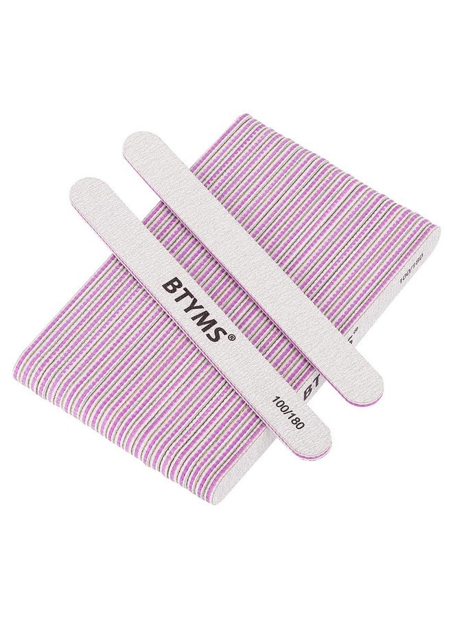 BTYMS 25Pcs Nail Files 100/180 Grit Double Sided Emery Board Nail Buffering Files for Acrylic and Natural Nails - Image 1