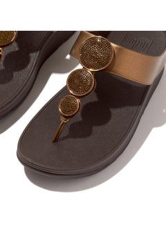 FitFlop 049-791 صنادل السيدات FITFLOP HJ1-012 صنادل هالة معدنية بدائرة خرز - برونزي  - Image 4