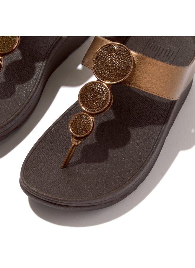 FitFlop 049-791 FITFLOP Ladies Sandals HJ1-012 Halo Bead-Circle Metallic Toe-Post Sandals - Bronze  - Image 4