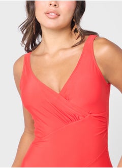 Ginger Plunge Neck Wrap Detail Swimsuit  - Image 3