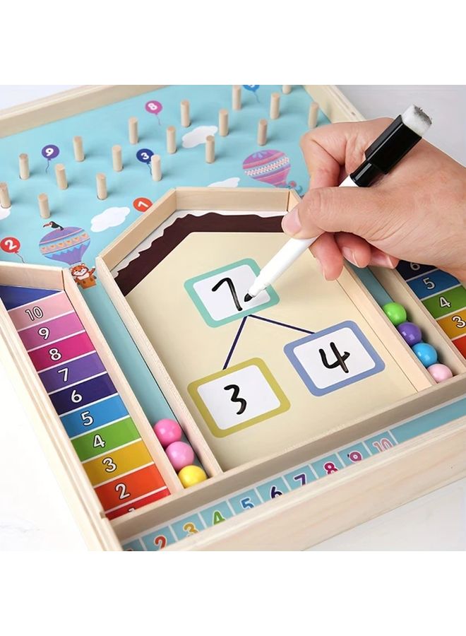 لعبة الرياضيات الخشبية التعليمية، عد الخرز مع لعبة الجمع، نشاط تعليمي لمرحلة ما قبل المدرسة، هدية للأولاد والبنات في الهالوين وعيد الميلاد وعيد الشكر. - Image 4