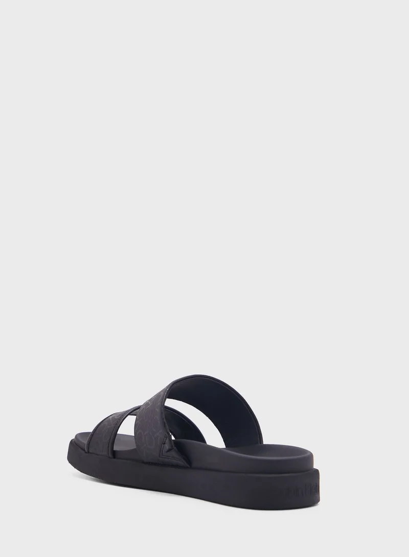 CALVIN KLEIN Monogram Flat Sandals