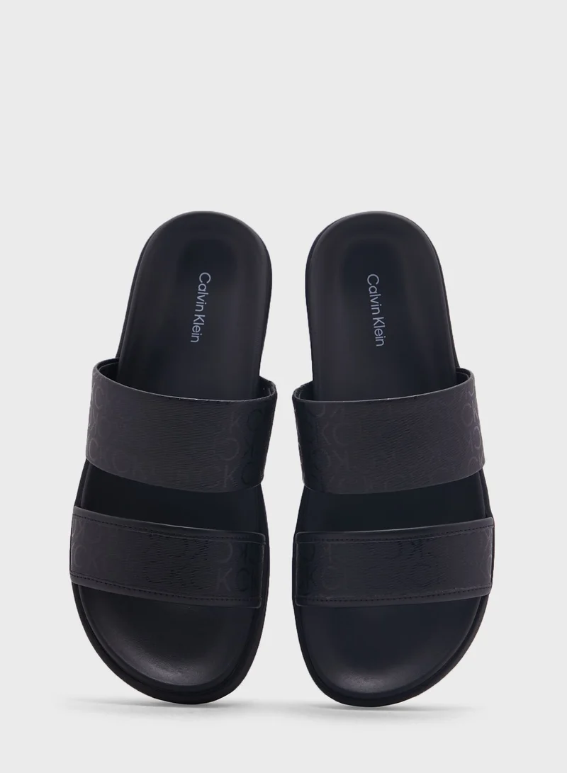 CALVIN KLEIN Monogram Flat Sandals