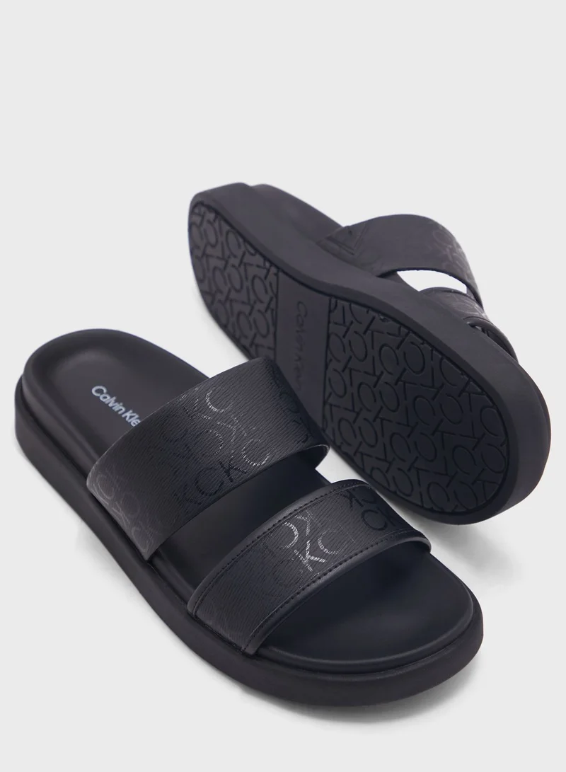 CALVIN KLEIN Monogram Flat Sandals
