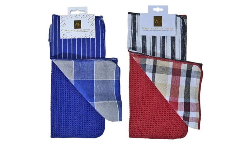 Whatever At Home Premium Kitchen Cloth Napkin Towel Set of 6 pieces with 4 sides overclocked 100 Cotton Multi Colour MultiPurpose with Super Absorbency Kitchen Cleaning Cloth Duster 14 x 14 Inches 250 GSM - Image 1