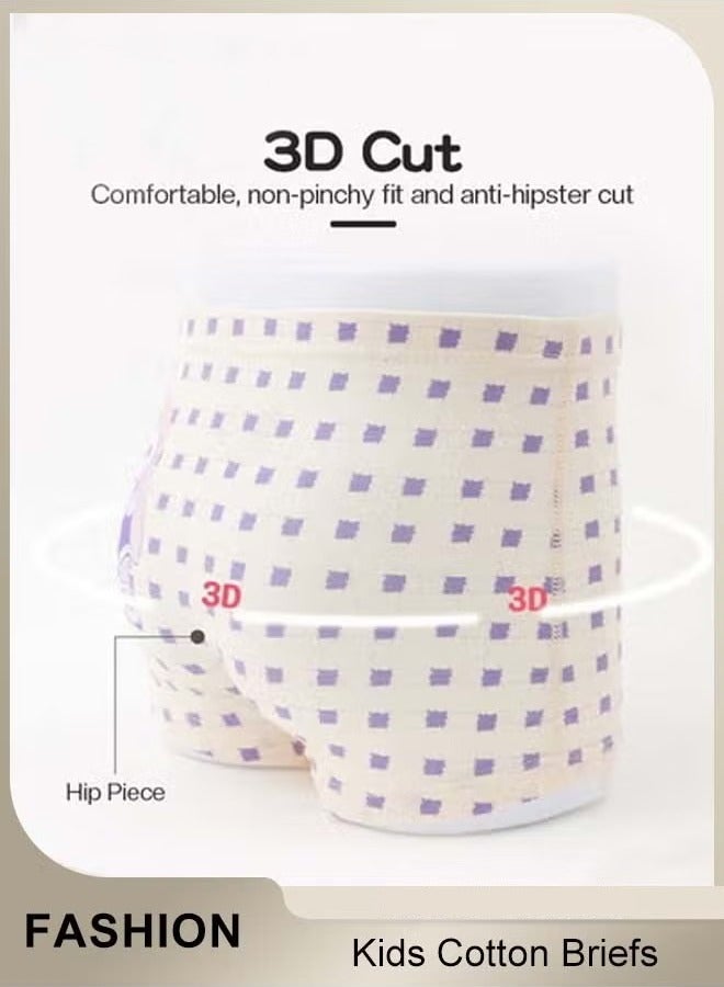 أخبار 4 ملخصات من القطن حزمة للأطفال ، شورتات فتاة صغيرة ، ملخصات طقطقة لطيفة ، ملخصات ملاكمة للفتيات مع حزام ناعم الراحة ، ملخصات شورتات للتنفس للأطفال من 3 إلى 7 سنوات - Image 2