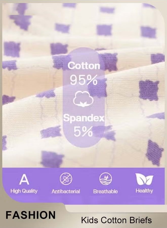 أخبار 4 ملخصات من القطن حزمة للأطفال ، شورتات فتاة صغيرة ، ملخصات طقطقة لطيفة ، ملخصات ملاكمة للفتيات مع حزام ناعم الراحة ، ملخصات شورتات للتنفس للأطفال من 3 إلى 7 سنوات - Image 3