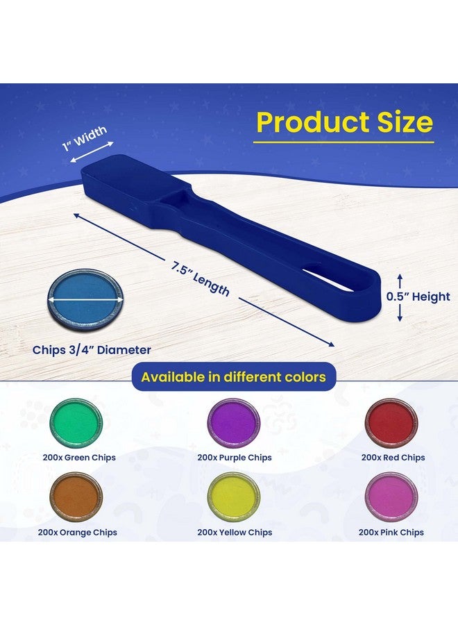 Mr Chips Made In Usa Bingo Magnetic Wand & ¾ Inch Blue Plastic Chips With Metal Rings - 200 Upgraded Pieces Bingo Chips Magnetic, Support American Jobs - Image 5