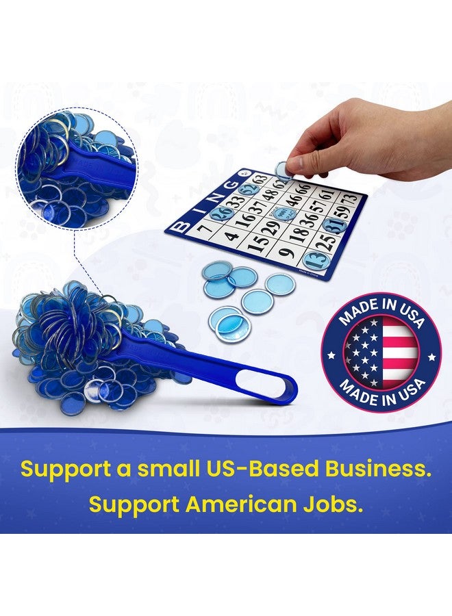 Mr Chips Made In Usa Bingo Magnetic Wand & ¾ Inch Blue Plastic Chips With Metal Rings - 200 Upgraded Pieces Bingo Chips Magnetic, Support American Jobs - Image 3