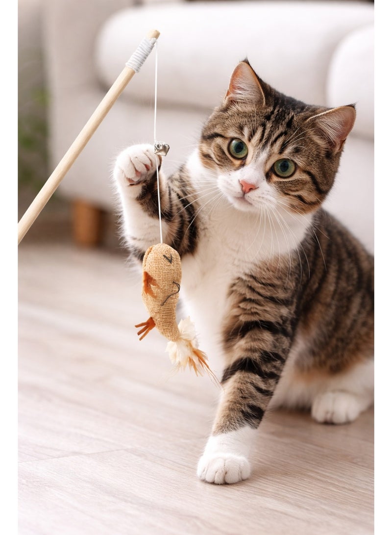 Petto Cat Teaser Wand Toy with Hanging Mouse - Image 3