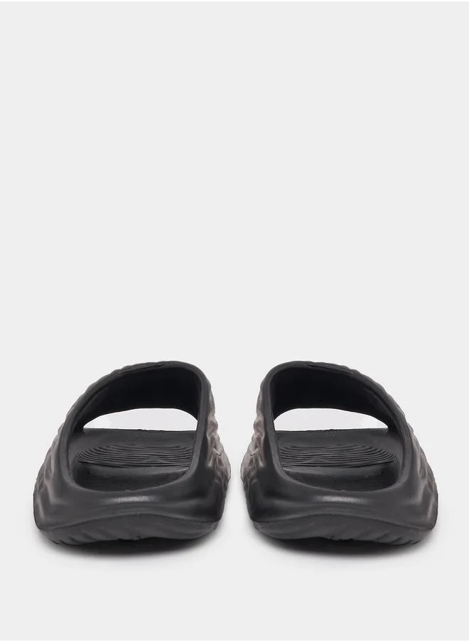 Styli Open Toe Futuristic Pattern Slides