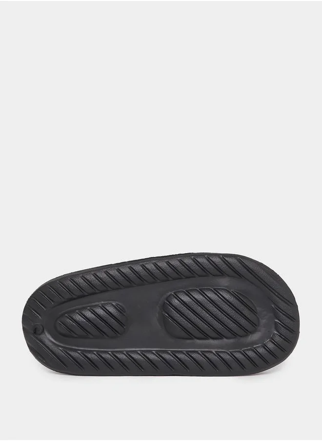 Styli Open Toe Futuristic Pattern Slides