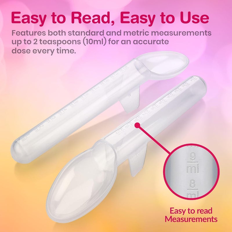 MEDca Calibrated Medicine Spoon for Kids Baby  Toddler  Pack of 2  2 Tsp10 mL Capacity Plastic Oral Liquid Dose Medication Graduated Dispenser - Image 4