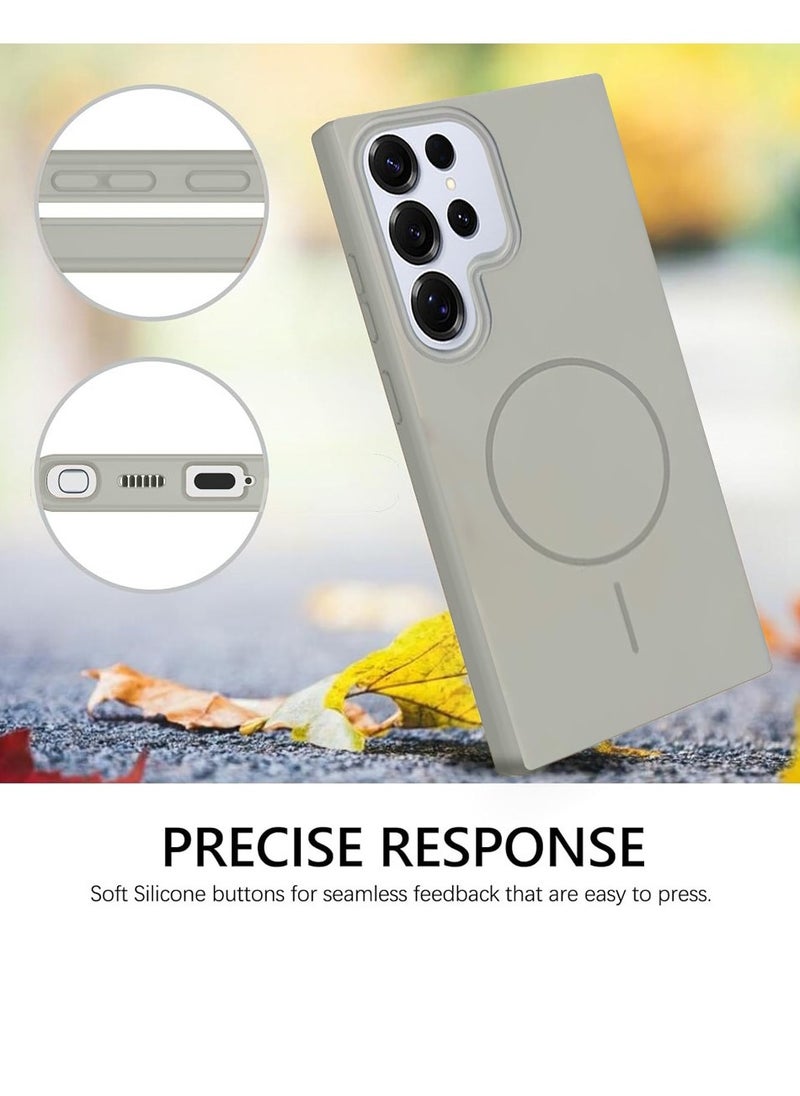 Techie - Ultra-Thin Matte Sensory TPU Hard Back Cover Case with Magnetic MagSafe Wireless Charging for Samsung Galaxy S25 Ultra 2025 - Grey - Image 1