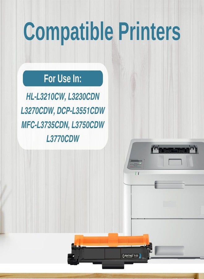 Print Page TN 263 Black Toner Cartridge Compatible for Printers HL-L3210CW, L3230CDN, L3270CDW, DCP-L3551CDW, MFC-L3735CDN, L3750CDW, L-3770CDW (TN 263 - Black) - Image 2